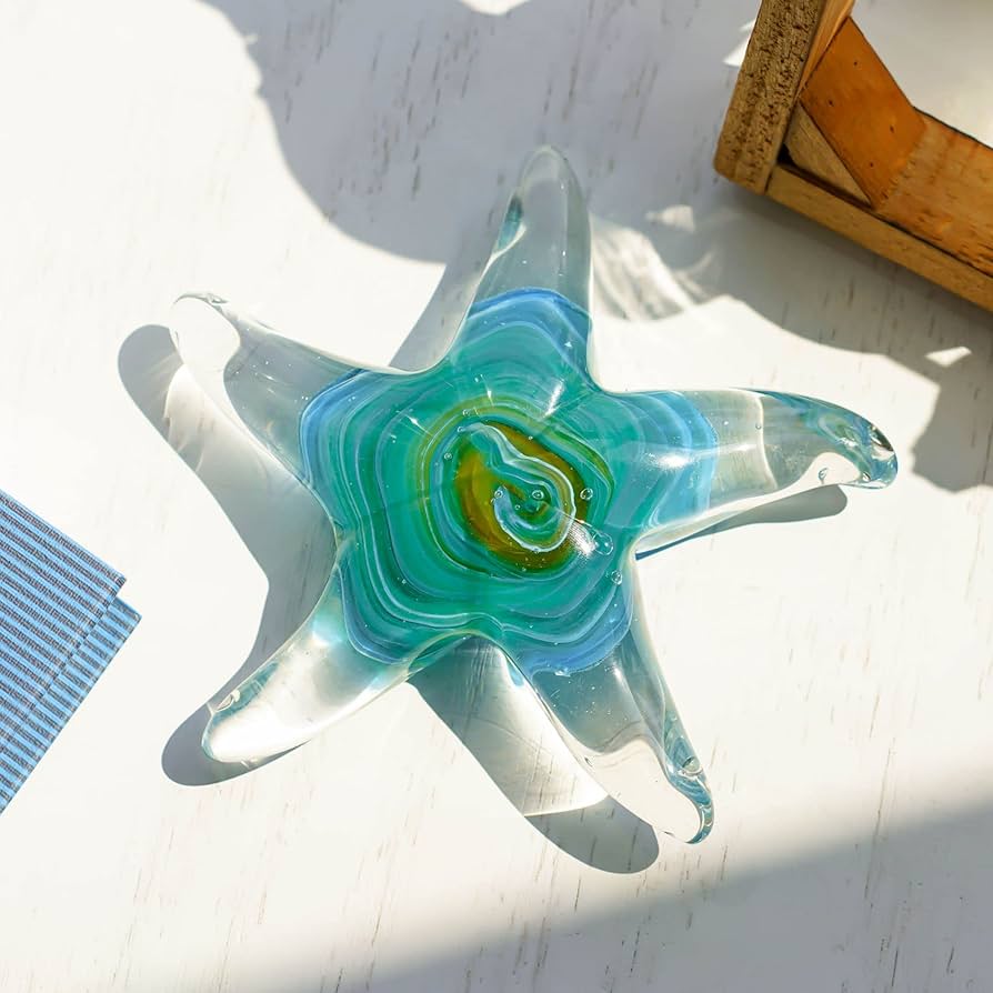 Steuben Galss スターフィッシュ ヒトデ 置物 Amazon.com: Qf Glass Star Fish, Crystal Handmade Glass Blown